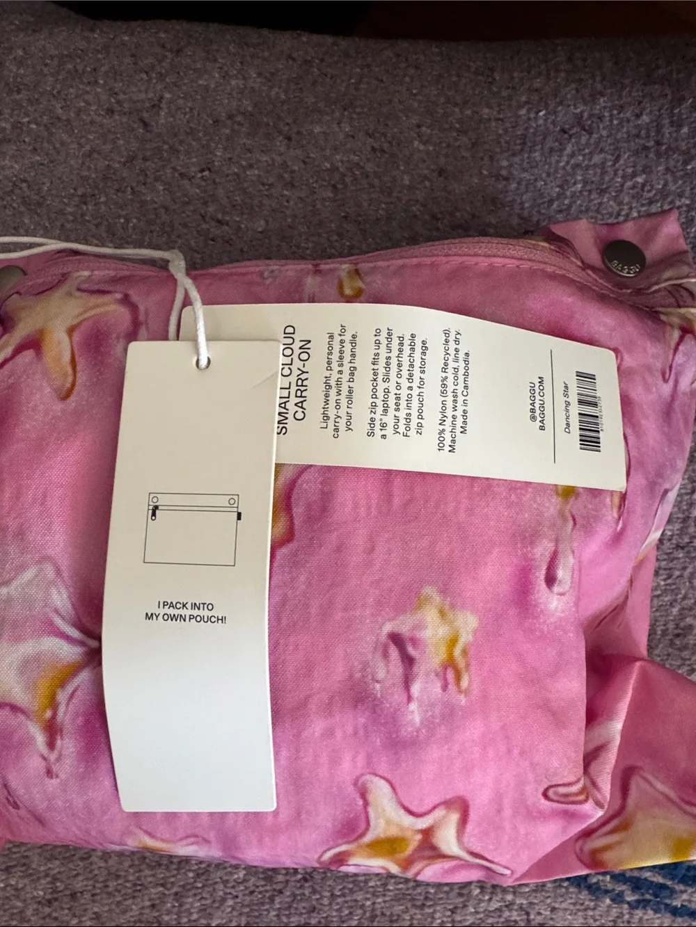 Baggu Small Cloud Carry On Dancing Star Bag NWT